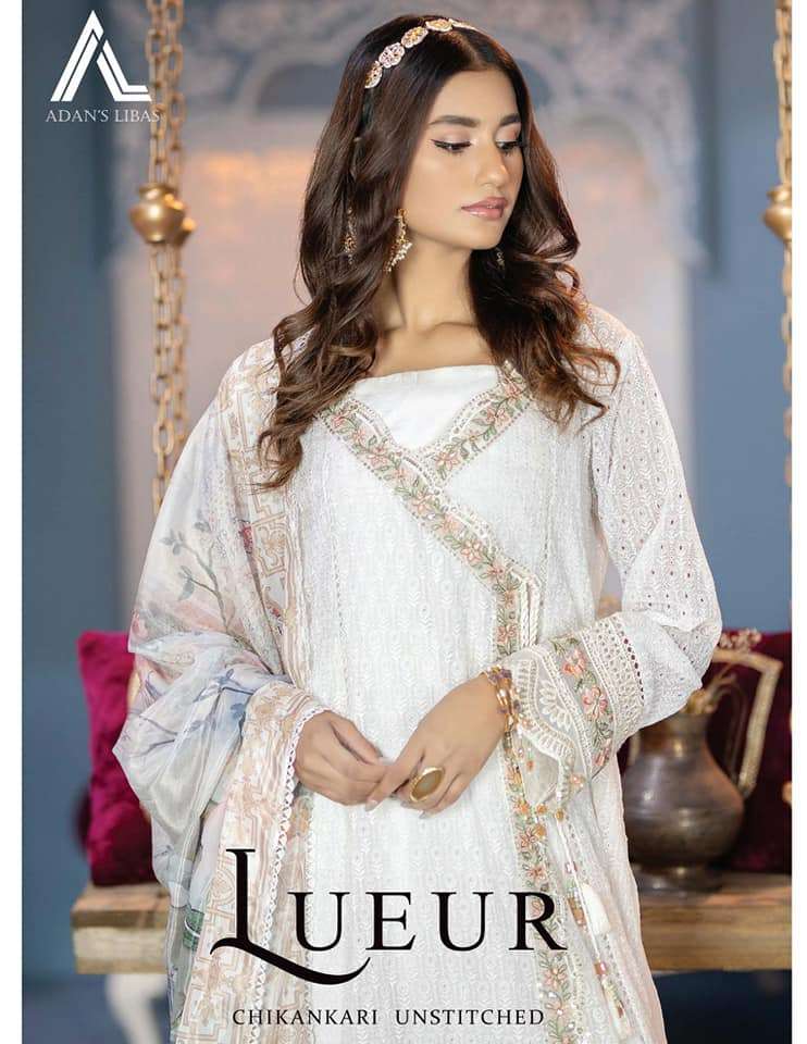 LUEUR Formals Chikankari Chiffon Collection 2023 by Adan’s Libas